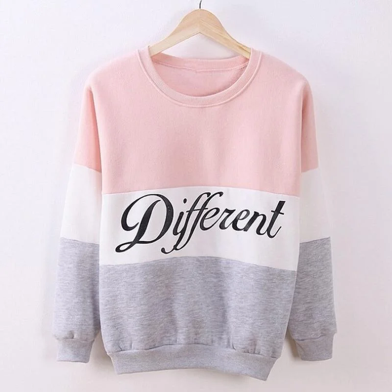 Spring Women Hoodies Patchwork Sweatshirt