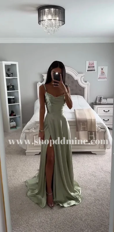 CINDERELLA SAGE SATIN GOWN