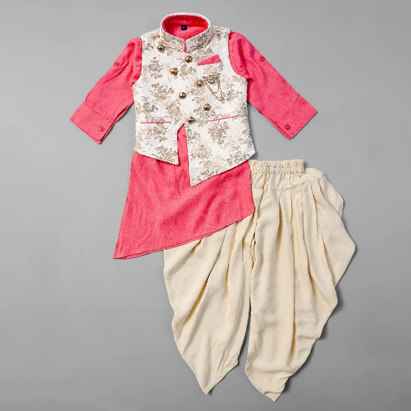 Kids Kurta Pajama in Dhoti Style with Jacket