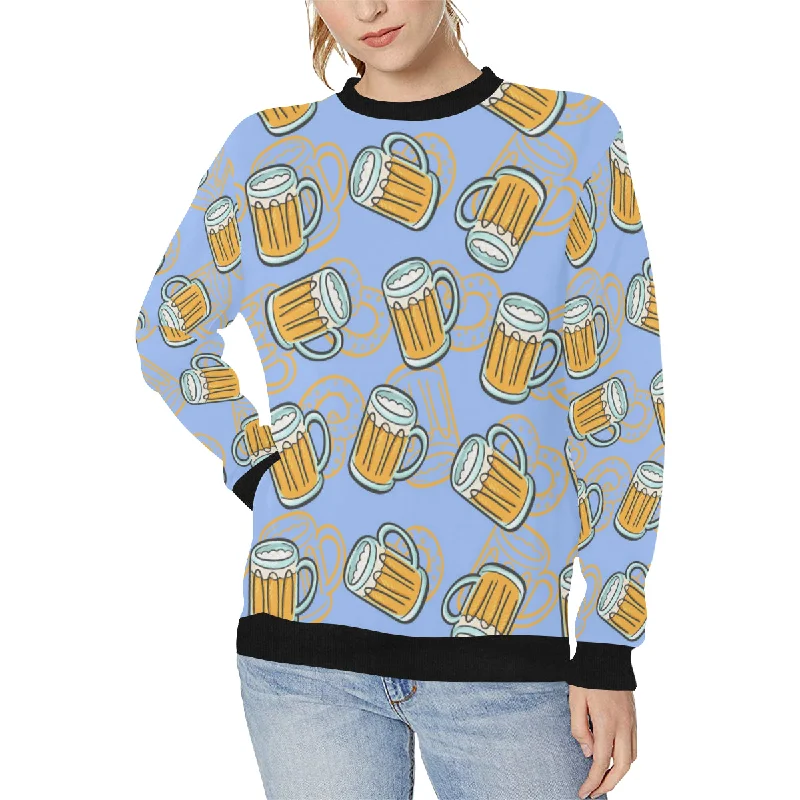 Beer pattern Women's Crew Neck Sweatshirt