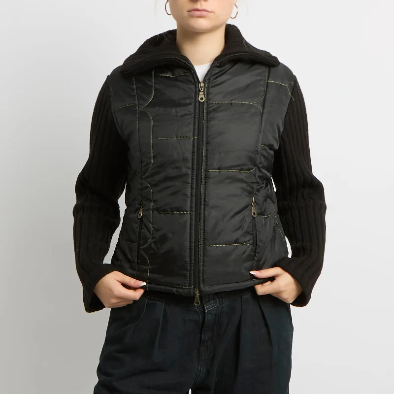 Ribbed Arm Duo Zip Jacket - UK 10