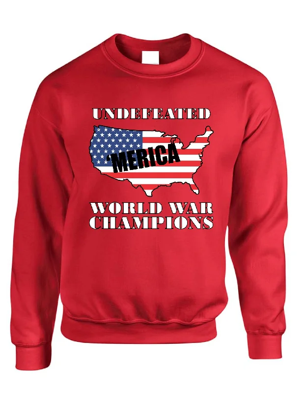 Adult Sweatshirt Undefeated World War Champions Love USA