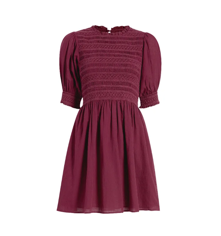 The Vivi Nap Dress in Burgundy Shadow Stripe