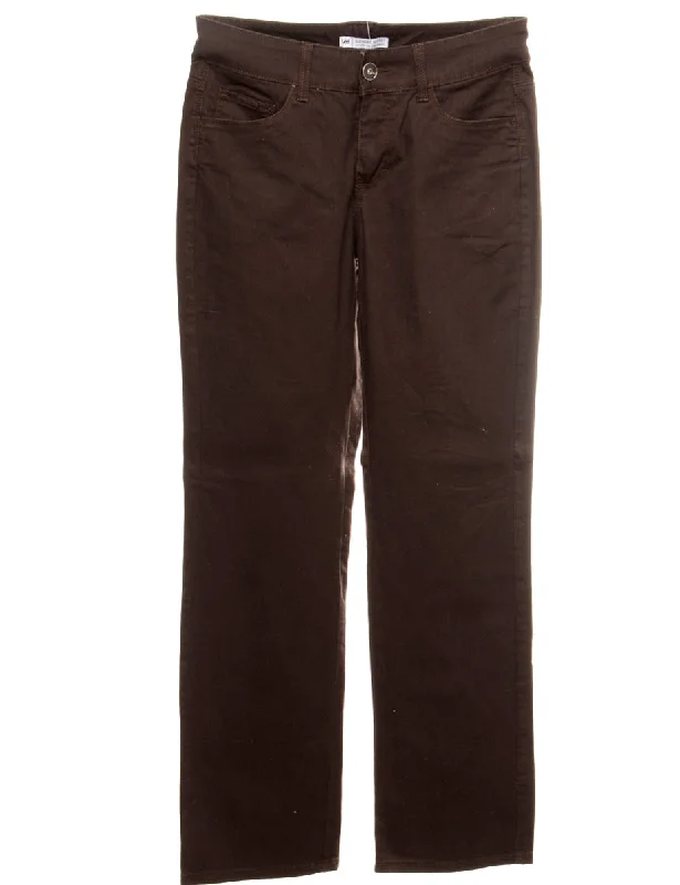 Dark Brown Straight Fit Jeans - W32 L32