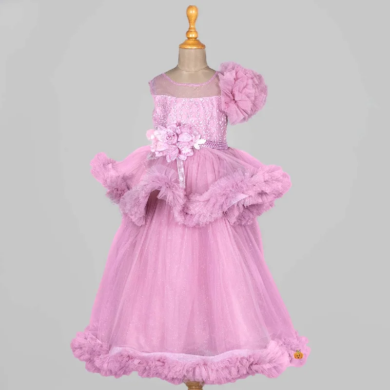 Onion Frill Sparkling Gown for Girls