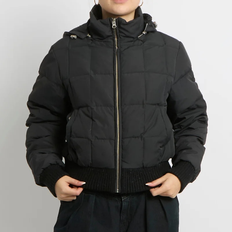 Fitted Puffer Hooded Jacket - UK 12