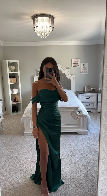 EMERALD SATIN GOWN