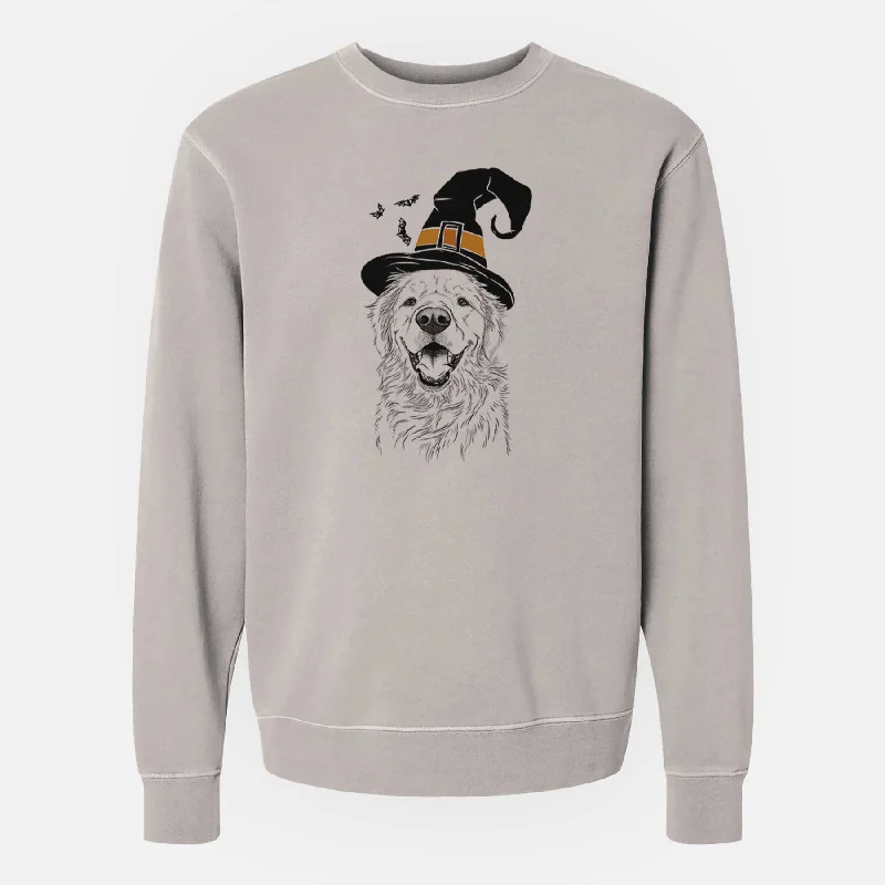 Witch Roger the Golden Retriever - Unisex Pigment Dyed Crew Sweatshirt