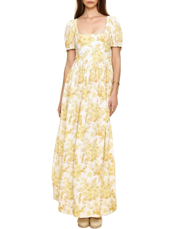 Chloe Maxi Dress in Yellow Floral