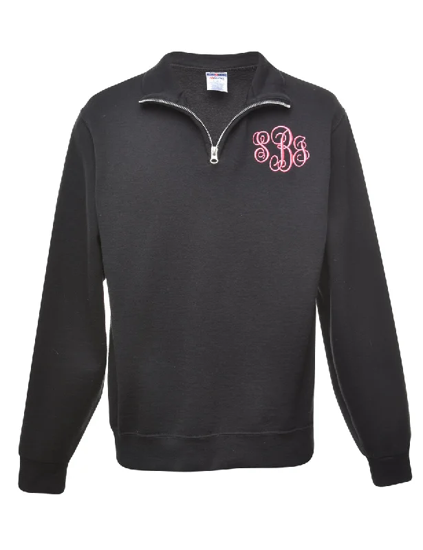 Black Plain Sweatshirt - S