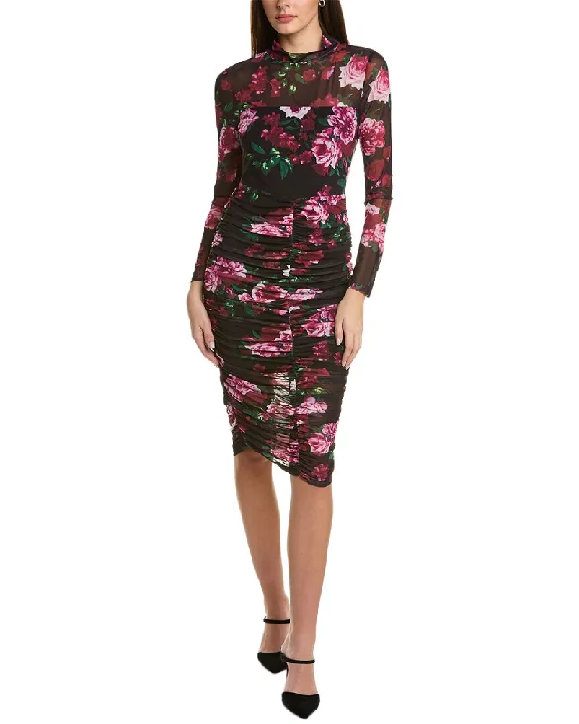 Bebe Ruched Midi Dress