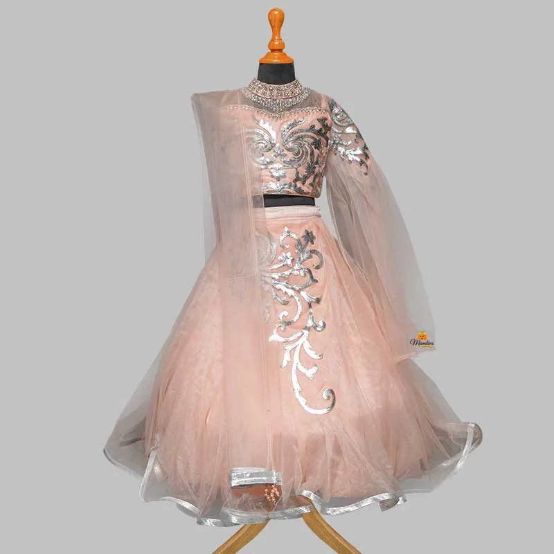 Peach Girls Lehenga Choli