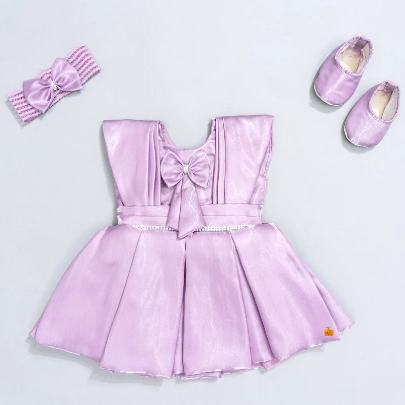 Baby Frock with Shoes & Hairband