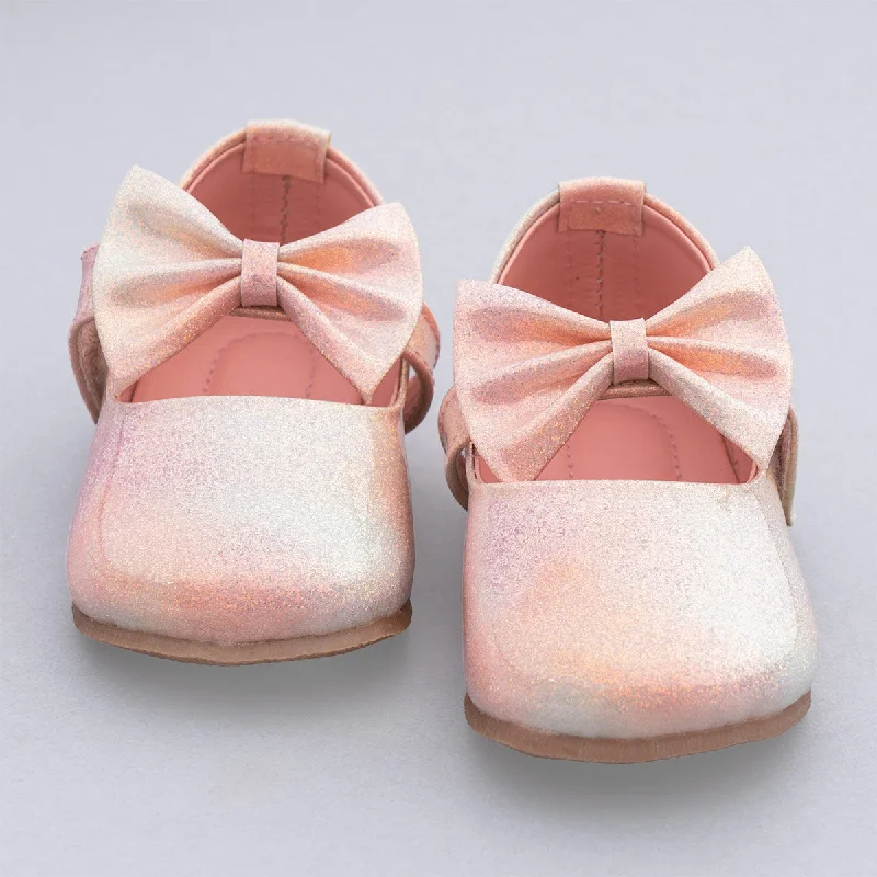 Pink & Golden Belly Shoes for Baby Girls