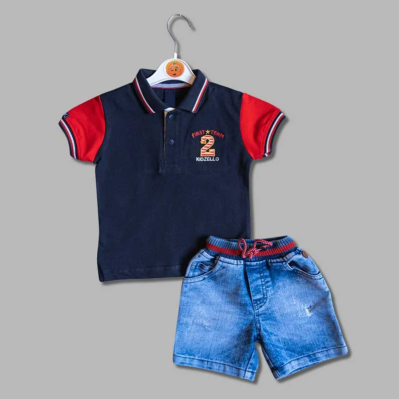 Navy Blue & Red Baba Set for Kids