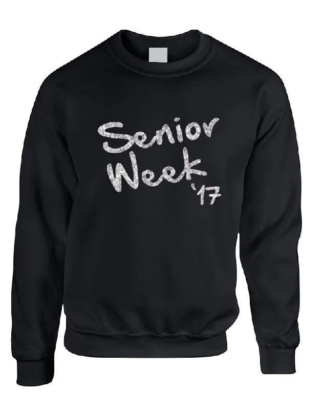 Adult Sweatshirt Senior Week 17 Glitter Silver Class Of 2017