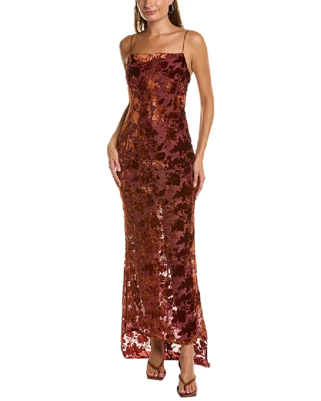 o.p.t Velvet Burnout Maxi Dress