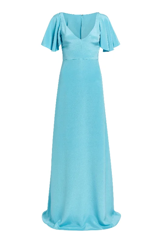 Nicola Ocean Blue Capelet Gown