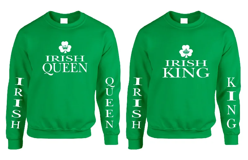 Couple Sweatshirt Irish Queen Irish King St Patrick's Party Set