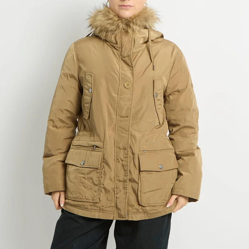 Fur Hood Waterproof Jacket - UK 12