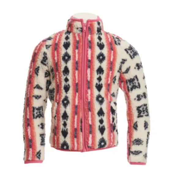 Wrangler Girl's Aztec Printed Pink & White Sherpa Jacket 2335314