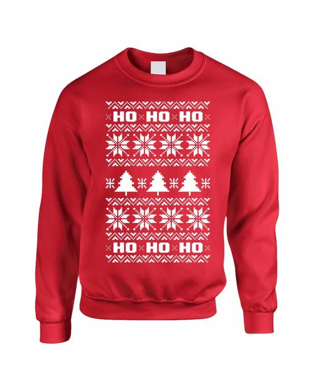 HO HO HO Women's Crewneck Sweatshirt Ugly Christmas Sweater