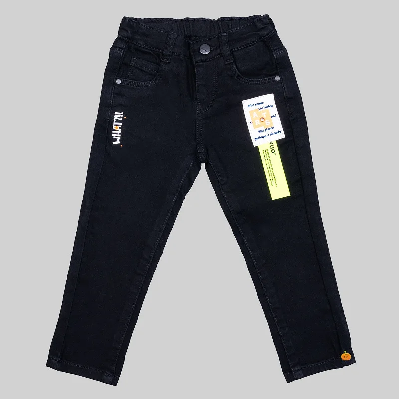 Black Mid Rise Girls Jeans