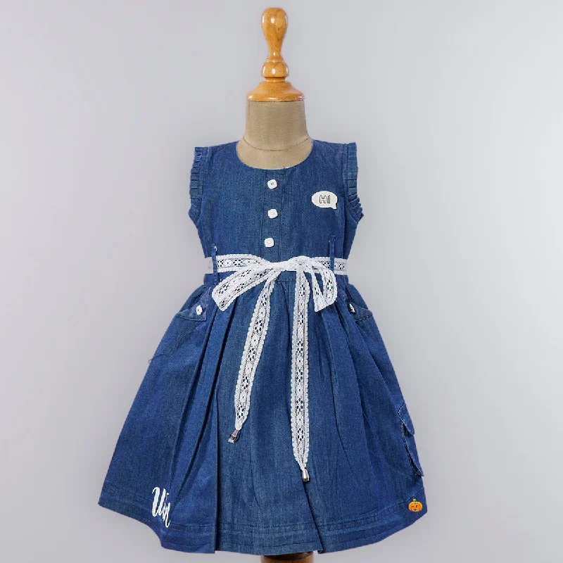 Blue Denim Frock for Girls