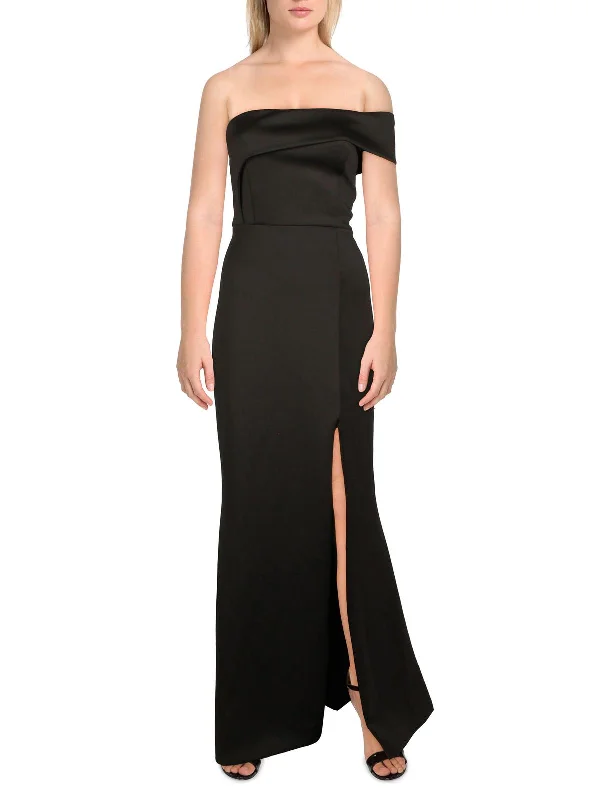 Womens Satin One Shoulder Evening Dress