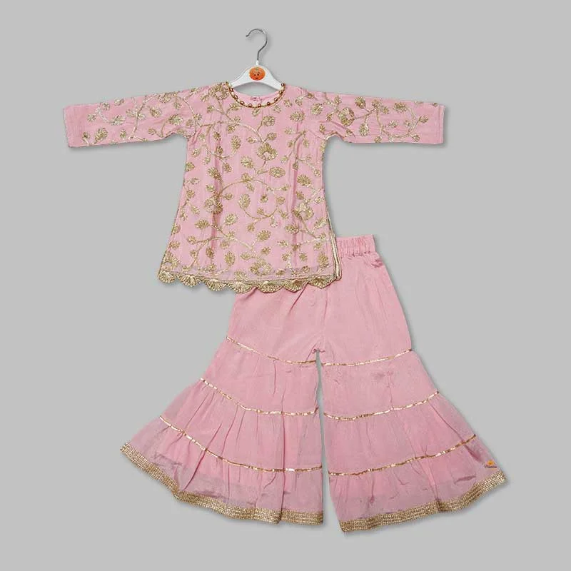 Pink Girls Gharara Dress