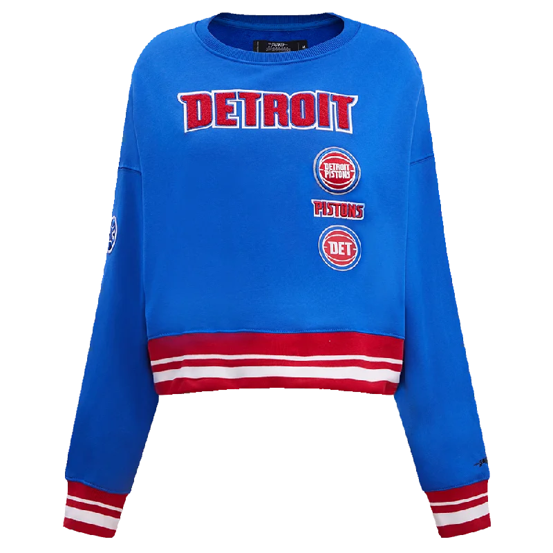 SUDADERA DE CUELLO REDONDO NBA DETROIT PISTONS RETRO CLASSICS PARA MUJER