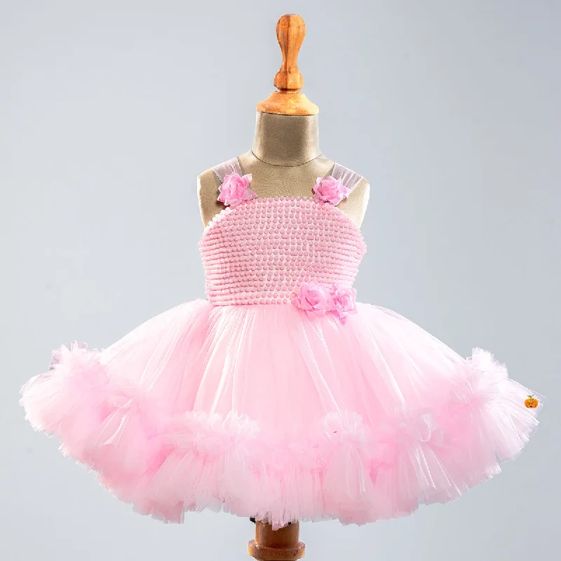 Pink Net Frock for Girls