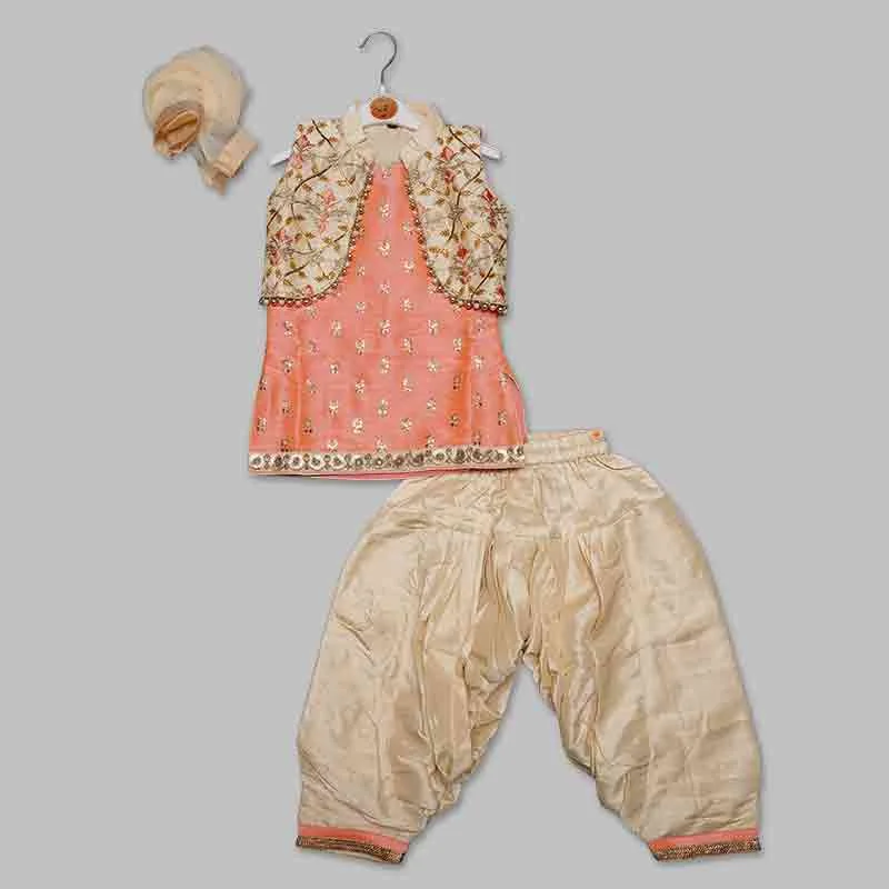 Peach Girls Punjabi Salwar Suit