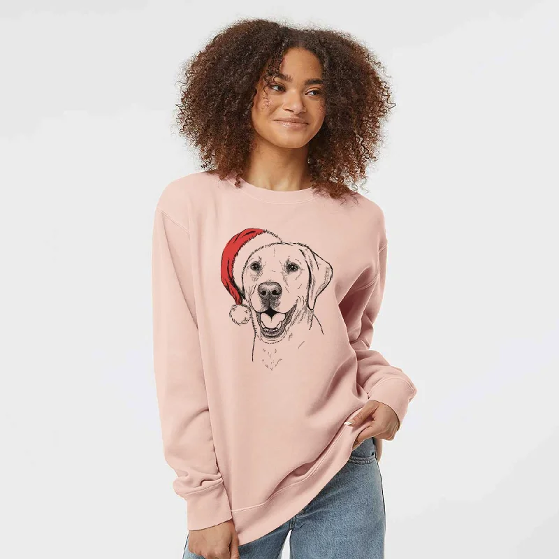 Santa Nate the Labrador Retriever - Unisex Pigment Dyed Crew Sweatshirt