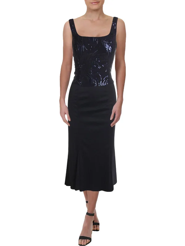 Womens Sequined Sleeveless Cocktail Dress