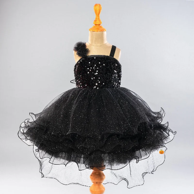 Black Sequin Sparkling Girls Frock