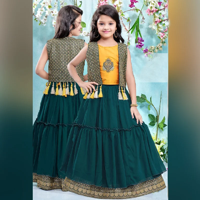 Rama Yellow Girls Lehenga Choli