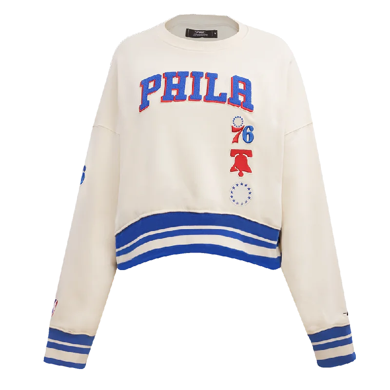 SUDADERA DE CUELLO REDONDO NBA PHILADELPHIA 76ERS RETRO CLASSICS PARA MUJER