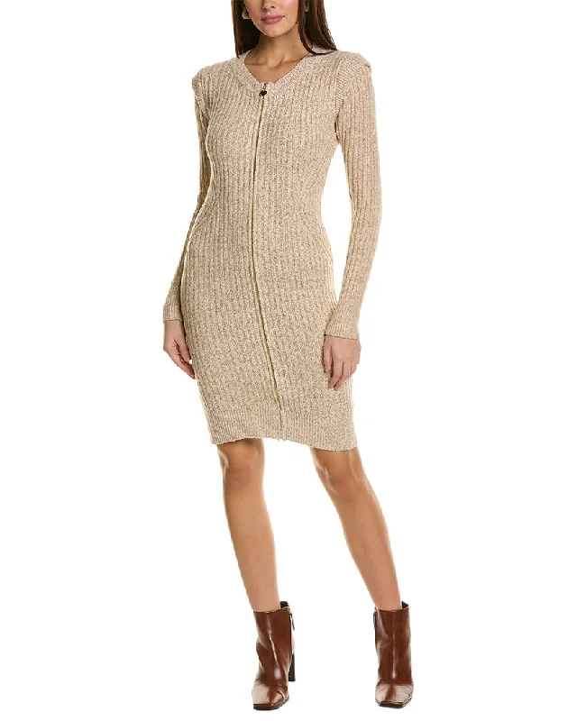 Donna Karan Zip Front Sweaterdress