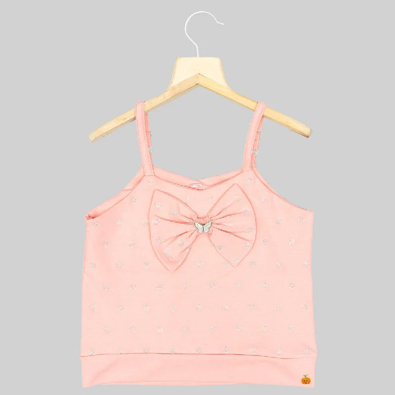 Peach & Mustard Bow Girls Top