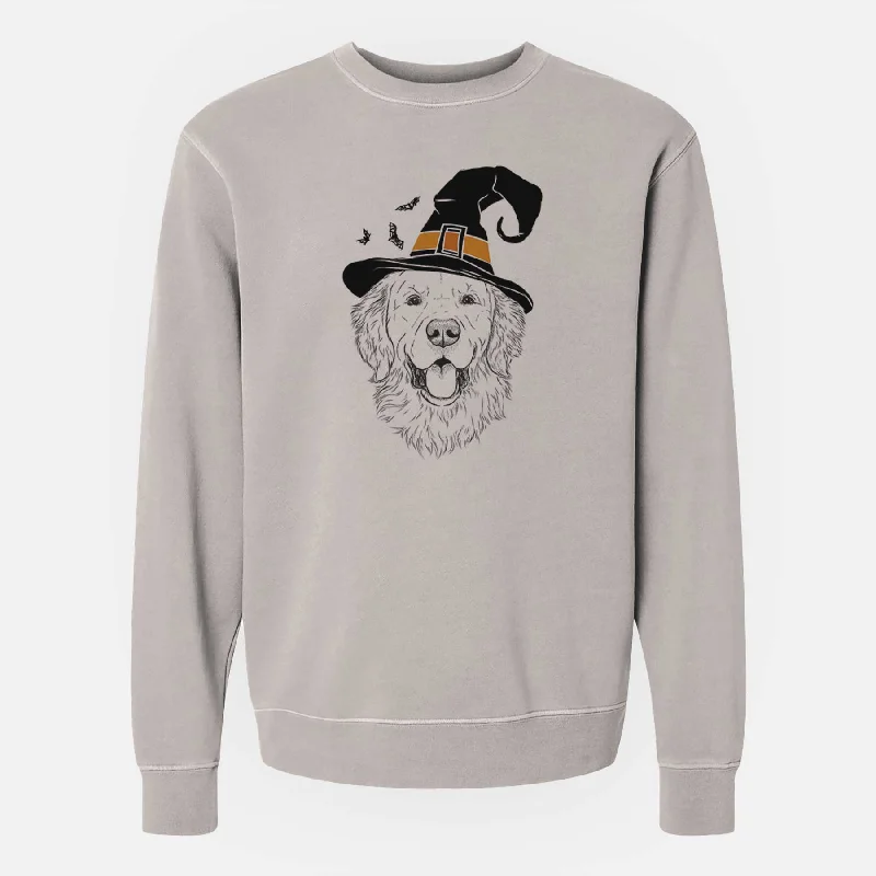 Witch Sam the Golden Retriever - Unisex Pigment Dyed Crew Sweatshirt