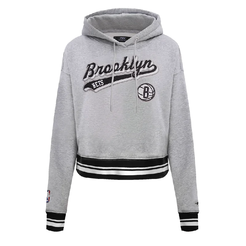 SUDADERA CON GORRO NBA BROOKLYN NETS SCRIPT TAIL PARA MUJER