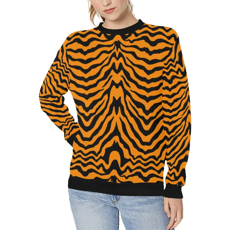 Bengal tigers skin print pattern Women's Crew Neck Sweatshirt