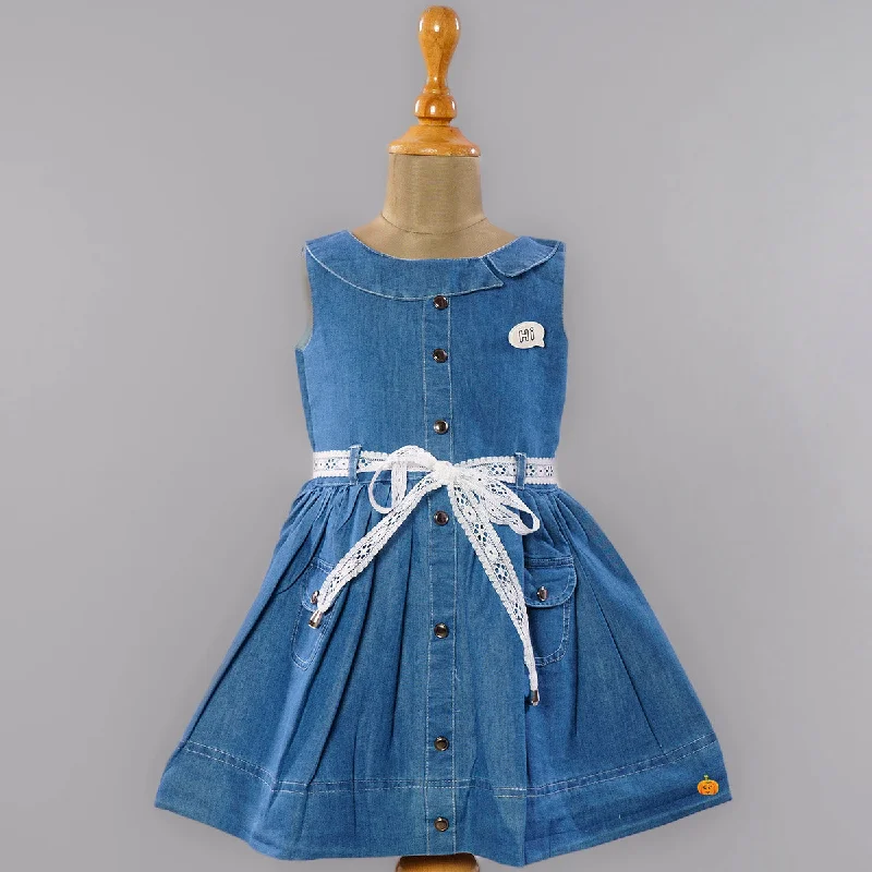 Blue Denim Frock for Girls