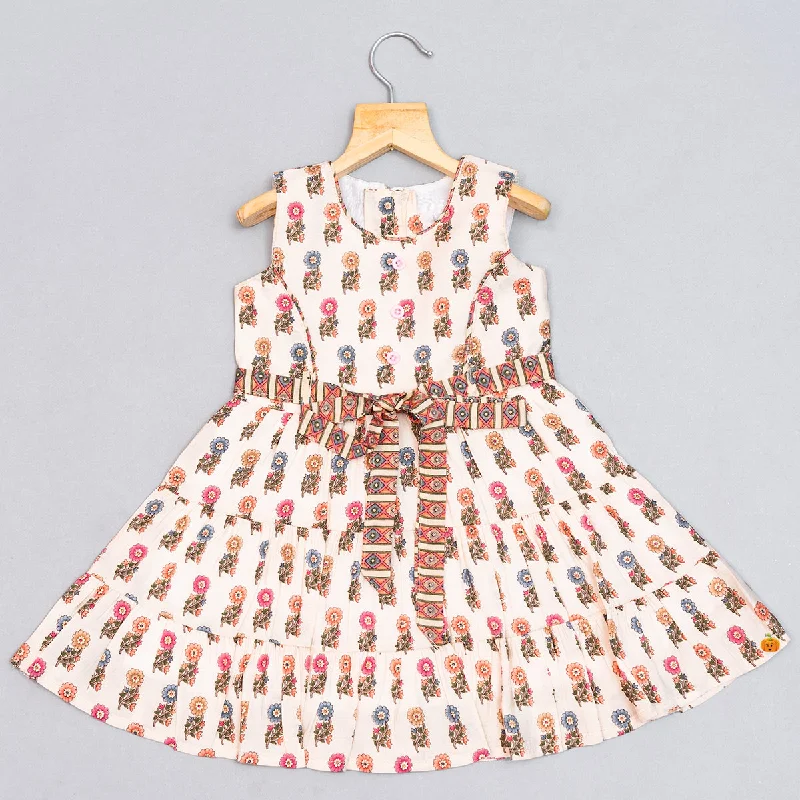 Floral Printed Cotton Girls Frock