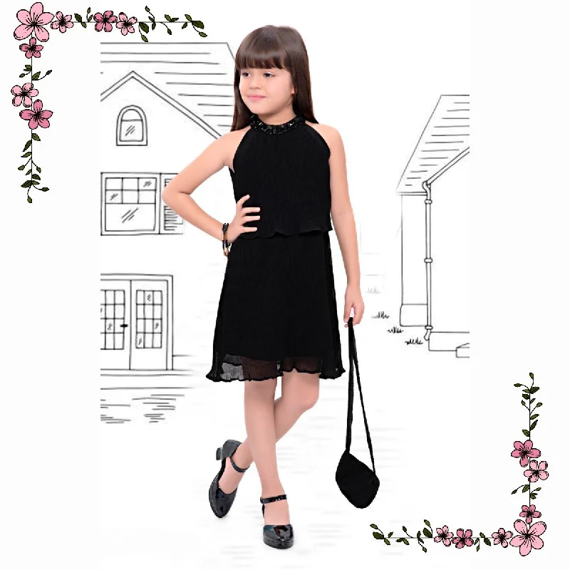 Black & Wine Midi for Girls with Sling Bag