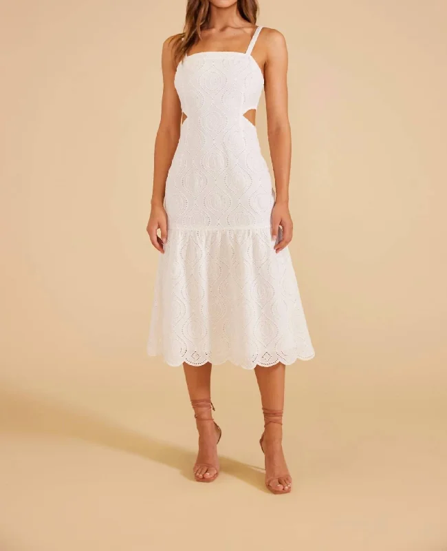 Viola Midi Dress In White