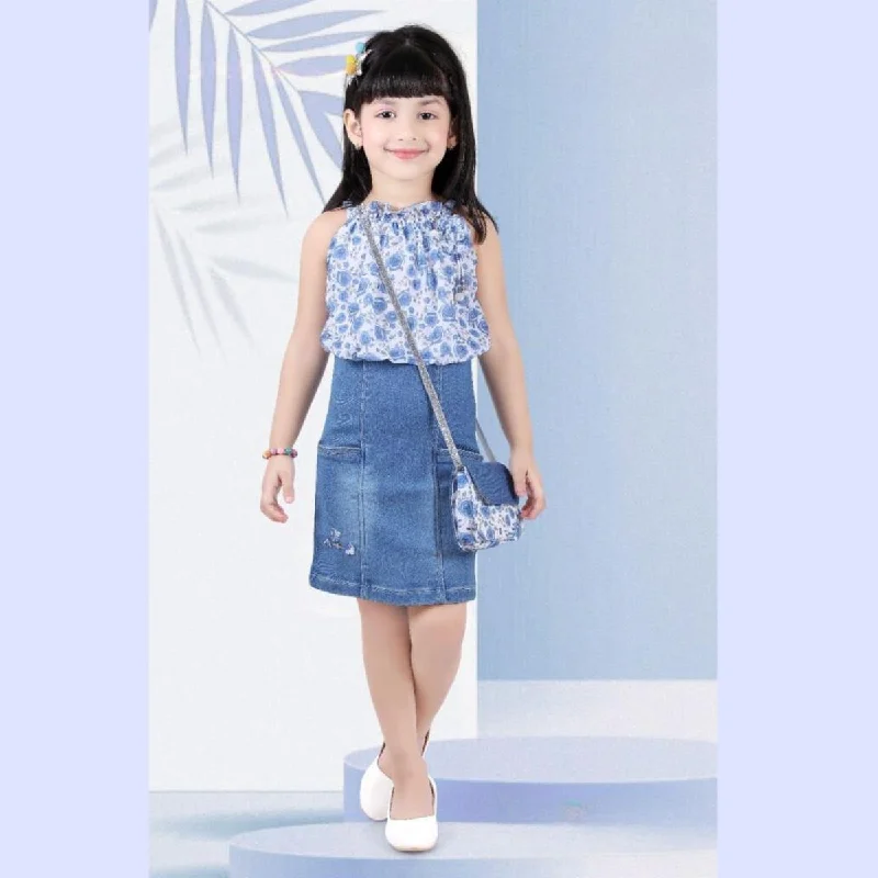 Floral Printed Midi Dress for Girls