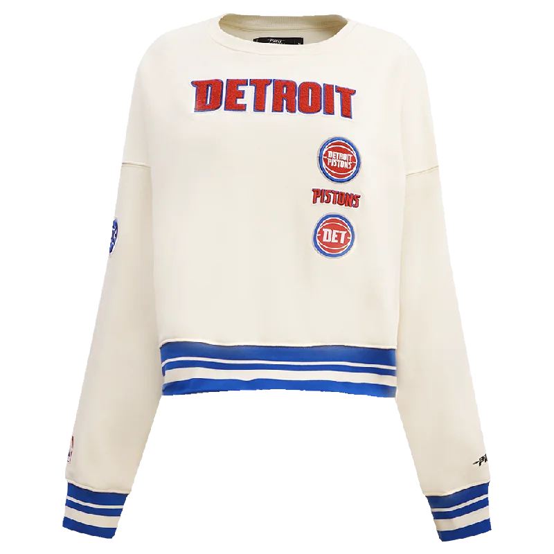 SUDADERA DE CUELLO REDONDO NBA DETROIT PISTONS RETRO CLASSICS PARA MUJER