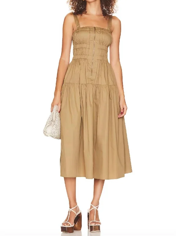 Agnes Midi Dress In Olive